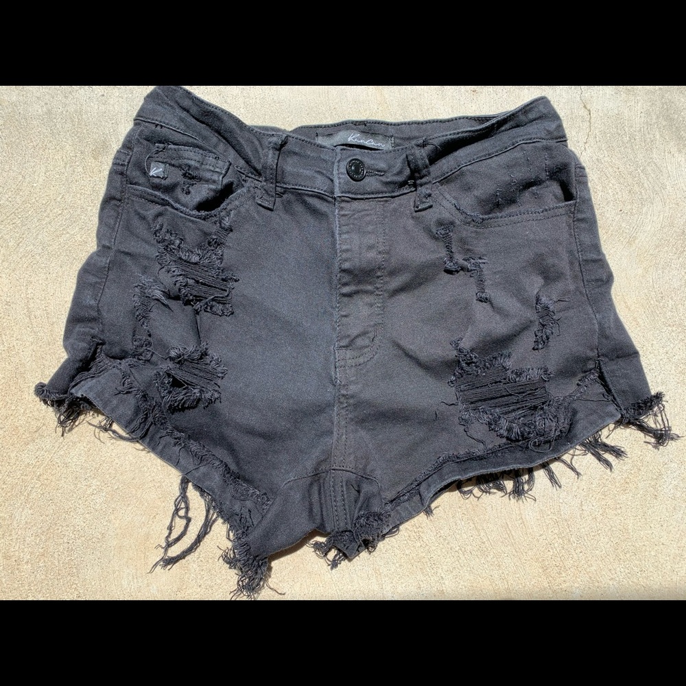 Man can black shorts